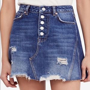 Free People Denim A-Line Skirt